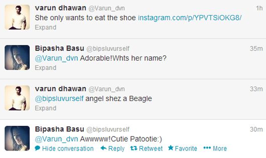 Varun and Bipasha's tweets