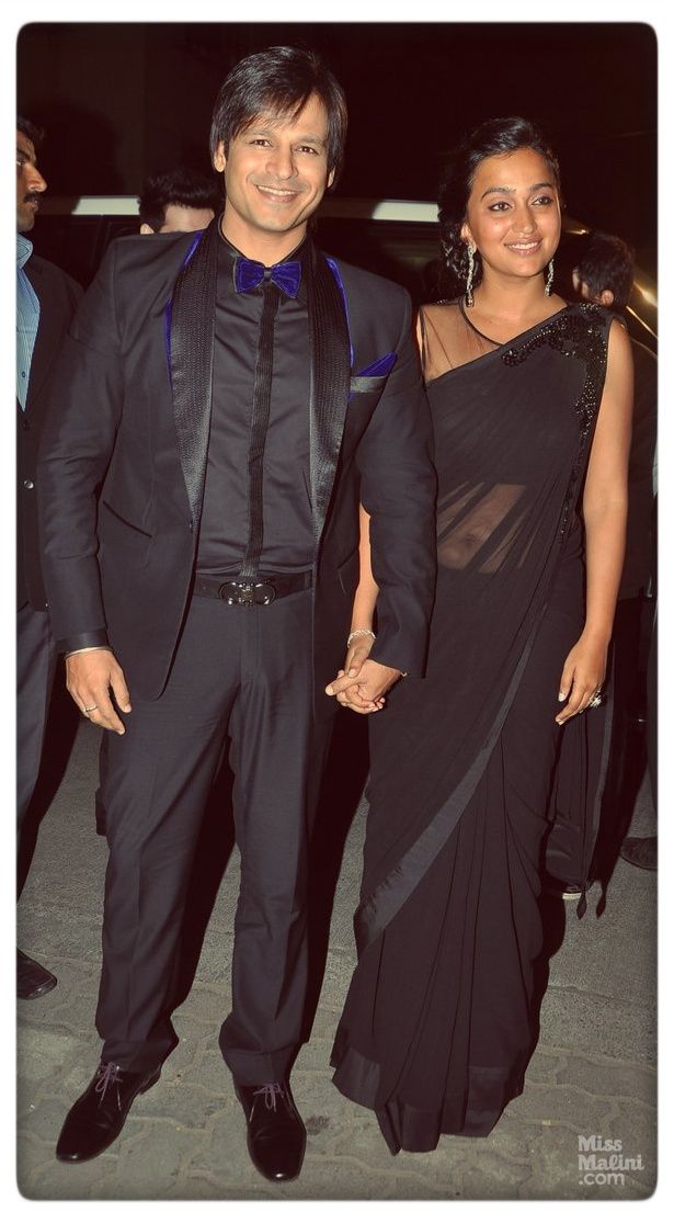 Vivek and Priyanka Alva Oberoi at the 59th Filmfare Awards on January 23, 2014