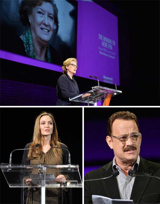 Meryl Streep, Angelina Jolie and Tom Hanks (Photo Courtesy | Marc Bryan Brown / Women in the World)