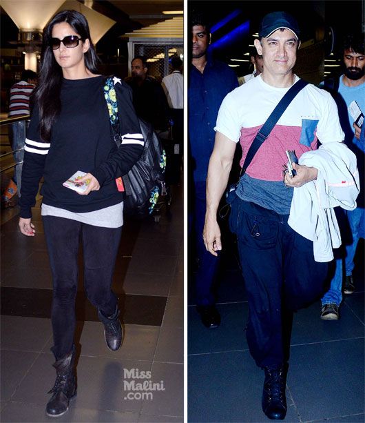 Airport Spotting: Katrina Kaif and Aamir Khan