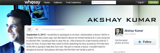 Akshay's apology