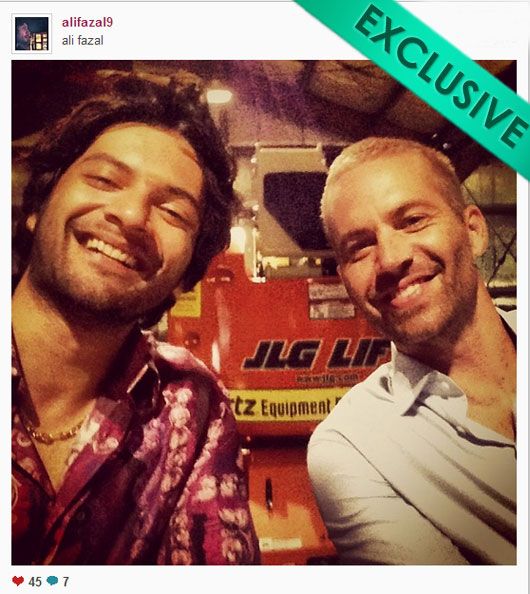 Ali Fazal with Paul Walker on the Sets of Fast & Furious 7