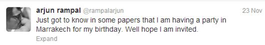 Arjun's tweet