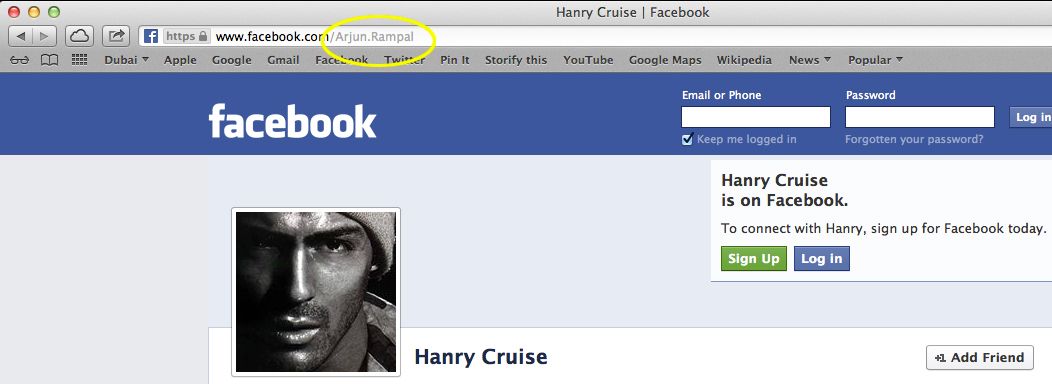 Arjun Rampal's fake page on Facebook