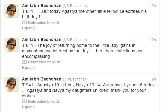 Amitabh's tweets