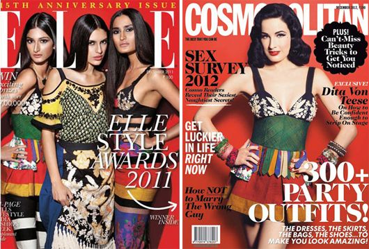 The ELLE and Cosmopolitan covers