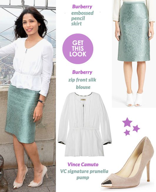 Get This Look: Freida Pinto in Burberry
