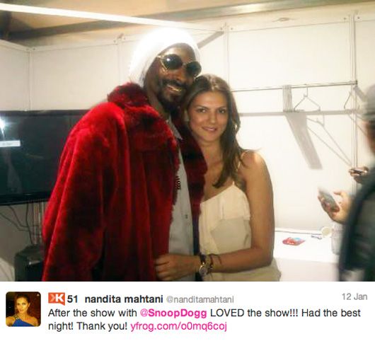 Snoop Dogg and Nandita Mahtani