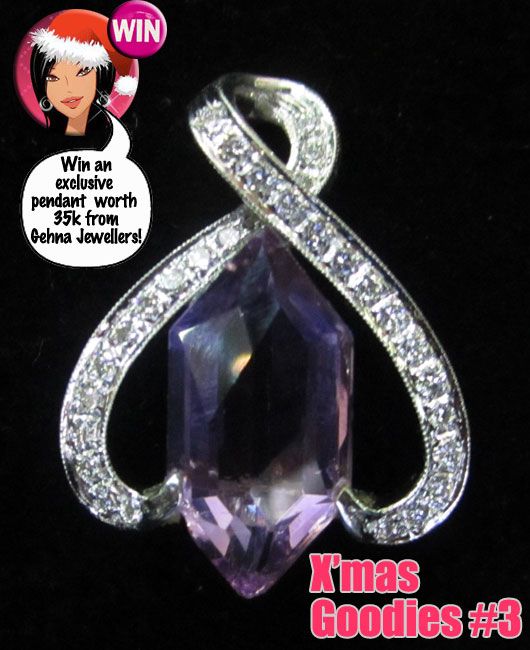 MissMalini X’Mas Contest #3: Win a Diamond and Amethyst Pendant Worth 35,000rs from Gehna Jewellers!