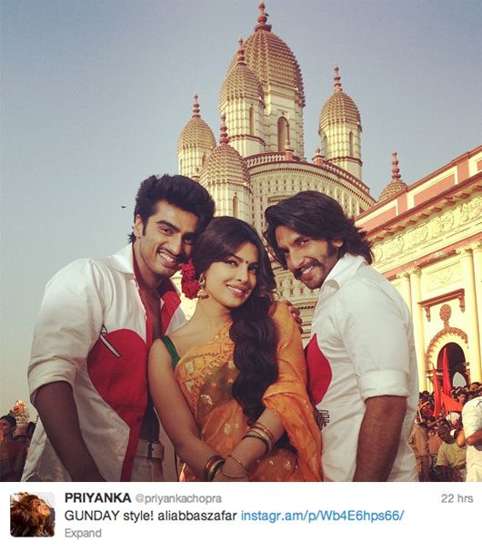Photos: On the Sets of Gunday with Ranveer Singh, Priyanka Chopra and Arjun Kapoor!