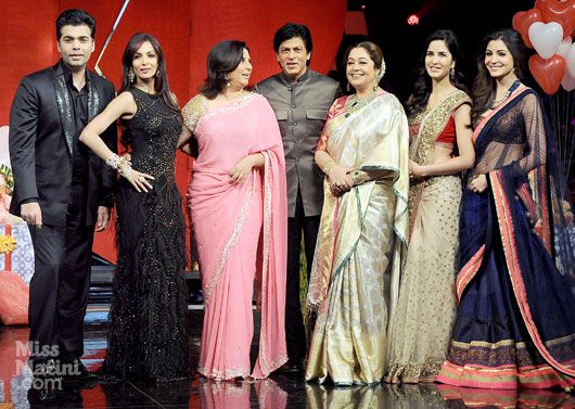 Karan Johar, Malaika Arora Khan, Farah Khan, Shah Rukh Khan, Kirron Kher, Katrina Kaif, Anushka Sharma