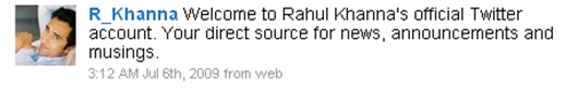 Rahul's first tweet