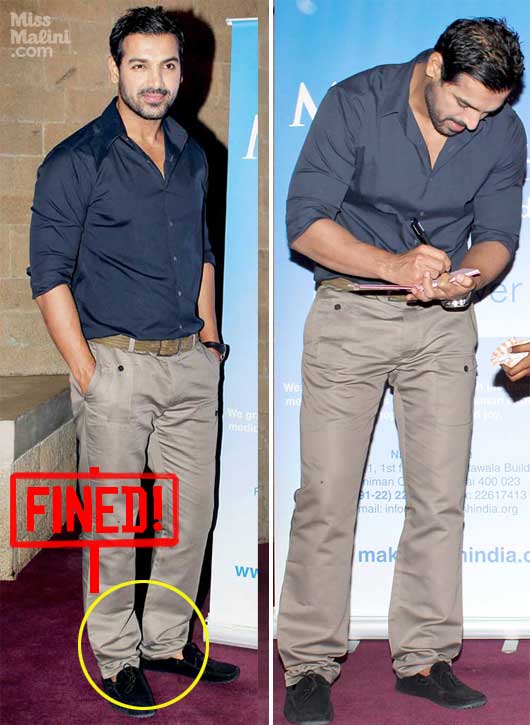 Fined! John Abraham for Wearing Excessively Long Pants