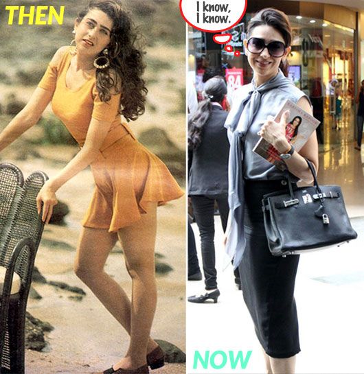 Karisma Kapoor, then and now
