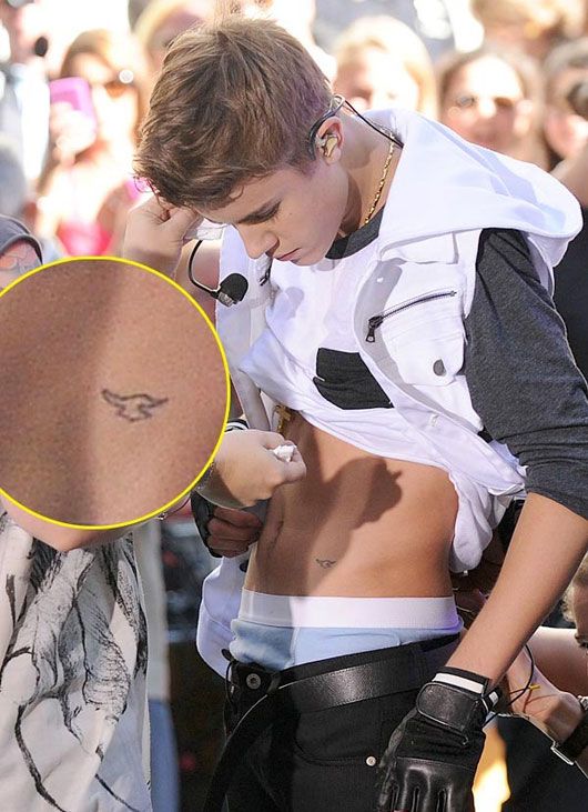 Justin Bieber's seagull tattoo