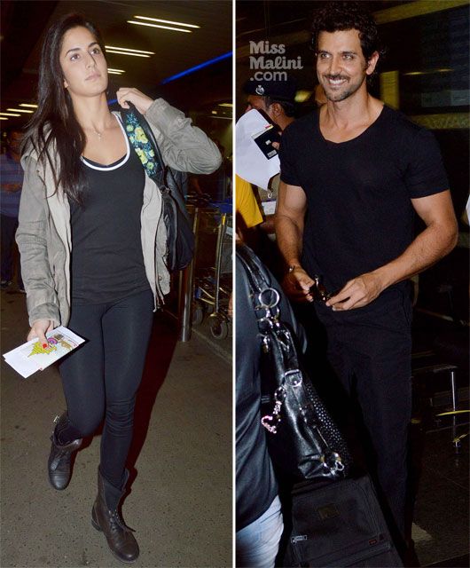 Spotted: Katrina &#038; Hrithik at the Airport
