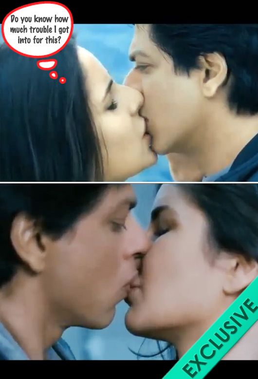 Katrina Kaif and Shah Rukh Khan kissing
