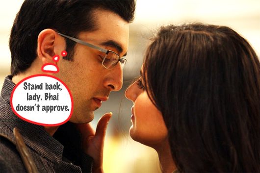 Ranbir Kapoor and Katrina Kaif kissing
