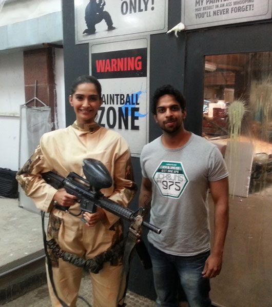 Spotted: Sonam Kapoor Playing Paintball