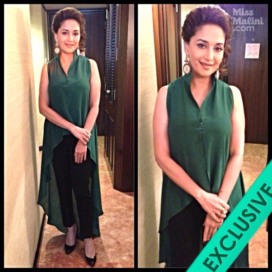 Exclusive: Madhuri Dixit’s Restrained Glam Look by Designer Nikhil Thampi