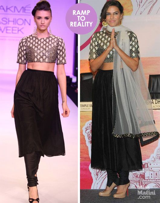 Ramp to Reality: Neha Dhupia Flaunts Her Toned Abs in Payal Singhal