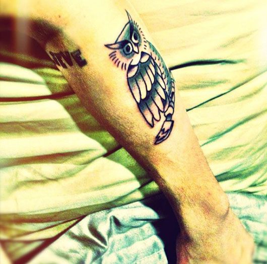 Justin Bieber's owl tattoo (photo courtesy Instagram)