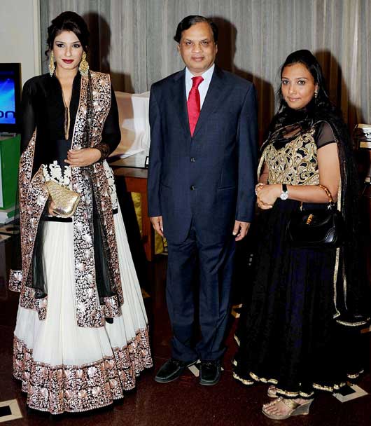 Raveena Tandon with Venugopal and Pooja Dhoot