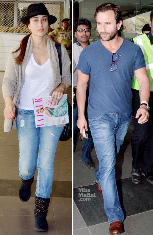 Airport Spotting: Kareena/Saif Return to Mumbai