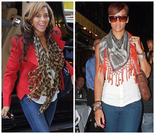 Beyonce and Rihanna rock the scarves