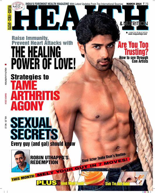 Taaha Shah on the cover of Health for March 2014