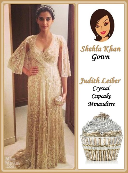 Get This Look: Sonam Kapoor in Shehla Khan and Judith Leiber