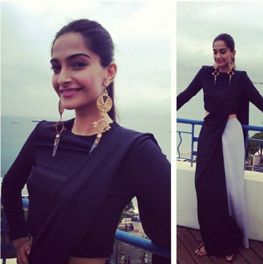 Sonam Kapoor Opts for Colour Blocks in Cannes