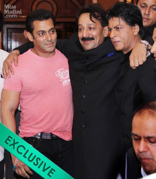 Salman Khan, Baba Siddique and Shah Rukh Khan
