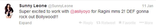 Sunny Leone's tweet