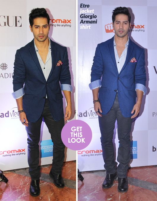 Varun Dhawan in Etro and Giorgio Armani