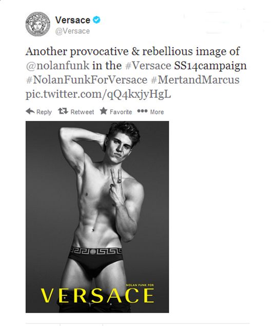 Tweet by Versace