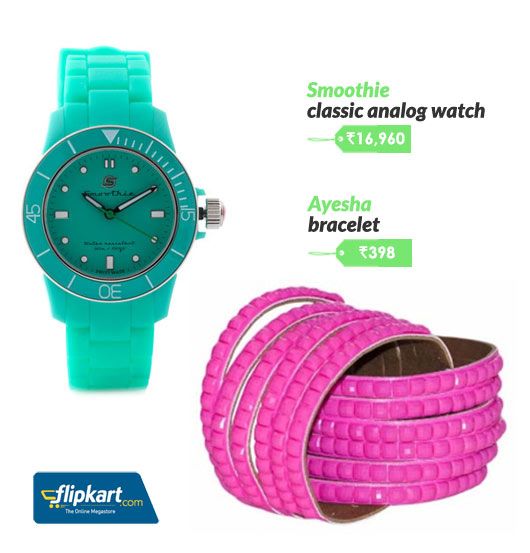 Candy coloured watch and bracelet