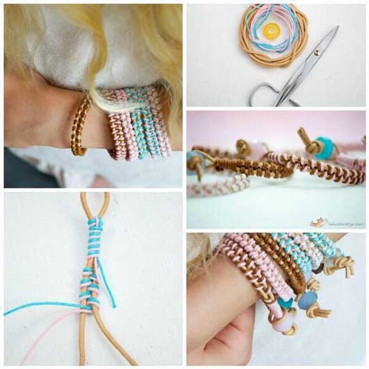 Colour cord bangles.