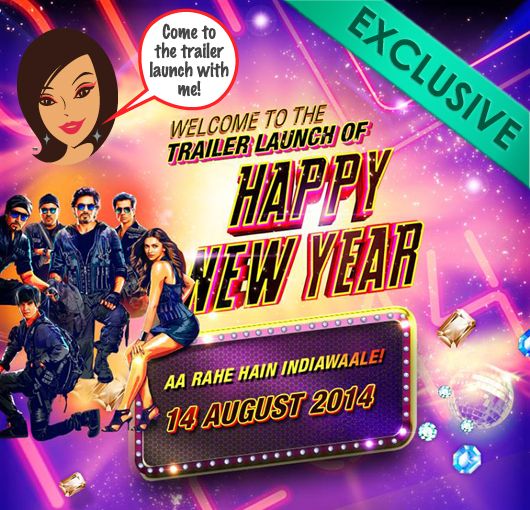 #Contest WIN a Chance to Attend the Happy New Year Trailer Launch With Shah Rukh Khan, Deepika Padukone, Abhishek Bachchan, Sonu Sood, Boman Irani, Vivaan Shah &#038; Farah Khan!