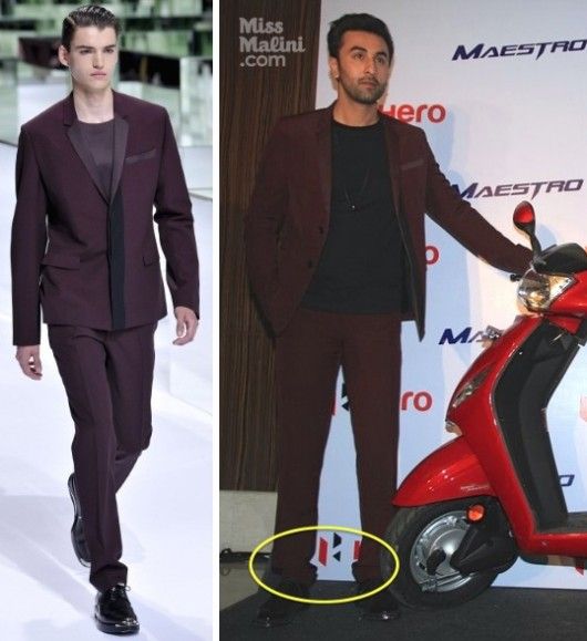 Ranbir Kapoor in Dior Homme S/S'14 at a Hero Motocorp press event