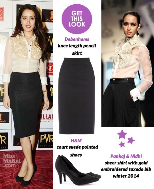 Shraddha Kapoor in Pankaj & Nidhi and Debenhams