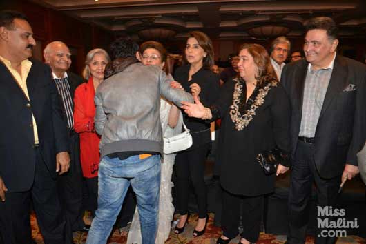 Armaan Jain hugs grandmother Krishna Raj Kapoor