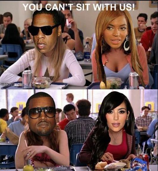 Jay-Z, Beyonce, Kayne West and Kim Kardashian meme