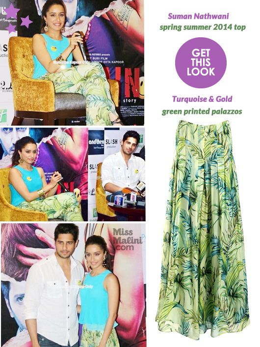 Shraddha Kapoor in Turquoise & Gold & Suman Nathwani