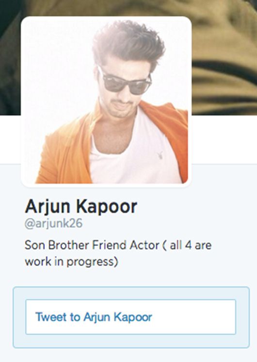 Arjun Kapoor (Twitter | @ArjunK26)
