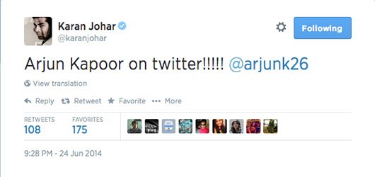 Karan Johar's Tweet