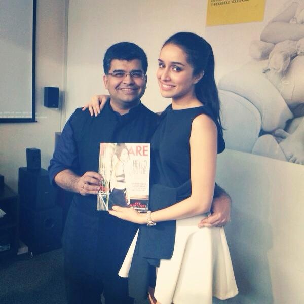 Shraddha Kapoor with Filmfare editor Jitesh Pillai