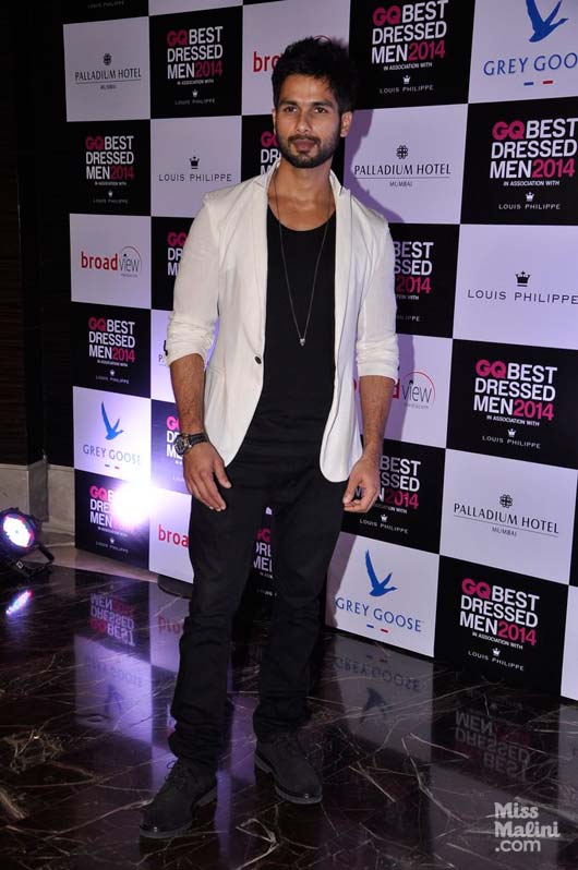 Shahid Kapoor at the GQ Best Dressed Men 2014 party.