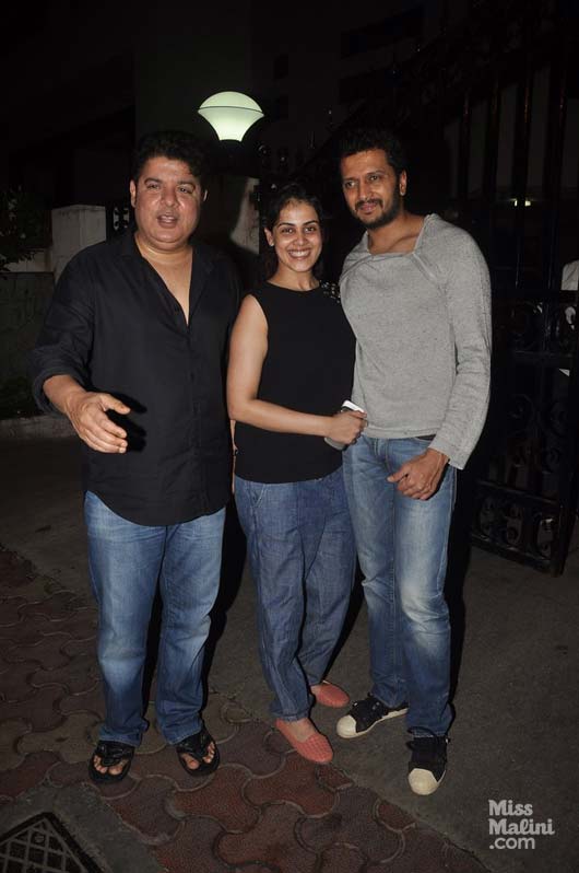 Ritesh Deshmukh, Genelia Deshmukh, & Sajid Nadiadwala