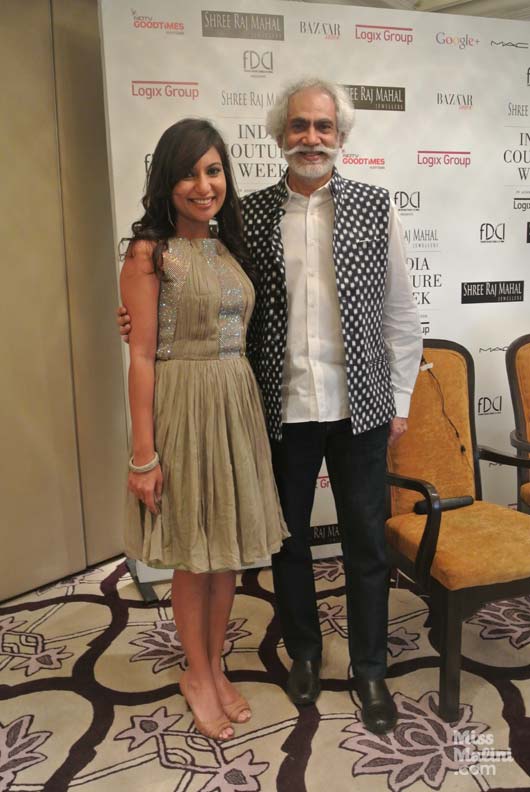 MissMalini in Rajat Tangri with President of FDCI, Mr. Sunil Sethi at #MMFridays at #ICW2014.